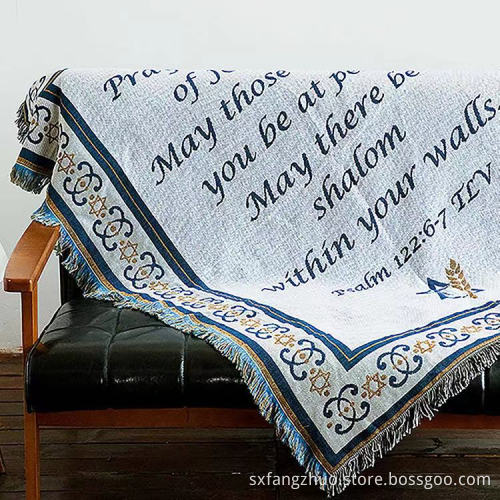 big sale promotion 100%polyester waterproof military flannel bible verse blanket